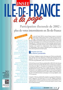Participation électorale de 2002 : plus de votes intermittents en Ile-de-France