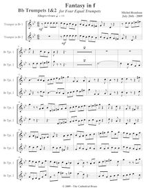 Partition trompettes 1/2 (B♭), Fantasy en F minor, F minor, Rondeau, Michel