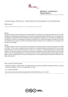 Technology Diffusion, International Competition and Effective Demand - article ; n°1 ; vol.105, pg 23-46