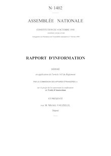 Rapport d information déposé par la Commission des affaires étrangères sur le projet de loi autorisant la ratification du Traité d Amsterdam