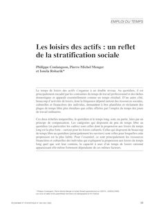 Les loisirs des actifs : un reflet de la stratification sociale