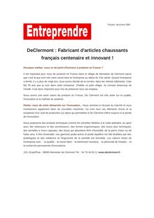 DeClermont : Fabricant d articles chaussants français centenaire et innovant !