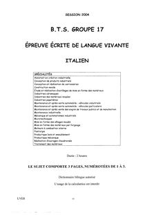 Italien 2004 BTS Étude et réalisation d outillages