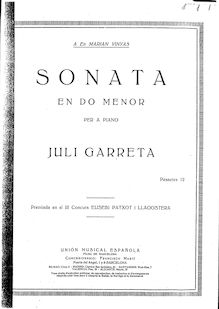 Partition complète, Piano Sonata en C minor, C minor, Garreta, Juli