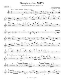 Partition violons I, Symphony No.34, F major, Rondeau, Michel par Michel Rondeau