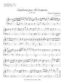 Partition Simphonie (A minor), Pièces de clavecin du manuscrit Bauyn
