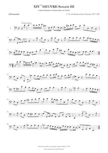 Partition parties complètes, 6 sonates pour 2 bassons, violoncelles ou violes de gambe, Op.14 par Joseph Bodin de Boismortier