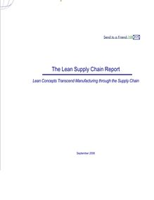 The Lean Supply Chain Benchmark Report