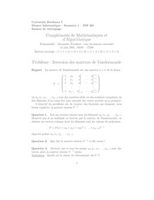 Compléments de Mathématiques et d Algorithmique Probl`eme ...