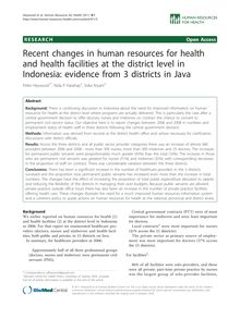 Recent changes in human resources for health and health facilities at the district level in Indonesia: evidence from 3 districts in Java
