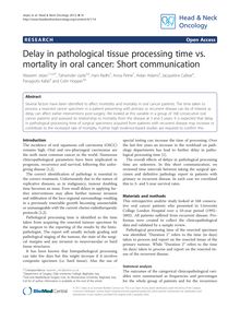 Delay in pathological tissue processing time vs. mortality in oral cancer: Short communication
