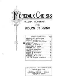 Partition violon et partition de piano, Gavotte, Gossec, François Joseph