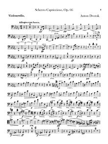Partition violoncelles, Scherzo capriccioso, D♭ major, Dvořák, Antonín