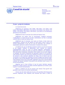 projet résolution ONU France