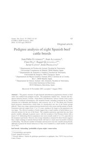 Pedigree analysis of eight Spanish beef cattle breeds