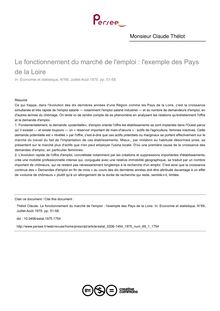 Le fonctionnement du marché de l emploi : l exemple des Pays de la Loire - article ; n°1 ; vol.69, pg 51-58