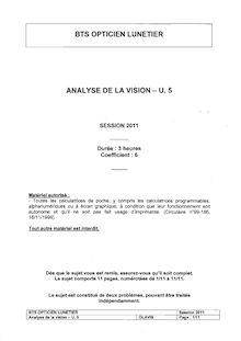 Analyse de la vision 2011 BTS Opticien lunetier