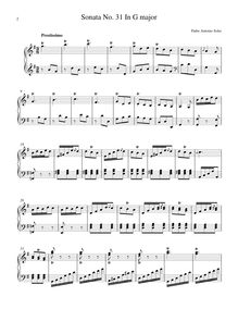 Partition Sonata R.31 en G major, clavier sonates R.31–40, Soler, Antonio