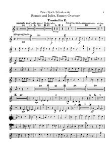 Partition trompette 1, 2 (E), Romeo et Juliet, Ромео и Джульетта (Romeo i Dzhulyetta)