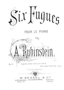 Partition complète, 6 préludes et Fugues, Op.53, Rubinstein, Anton