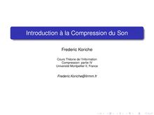 Introduction à la Compression du Son