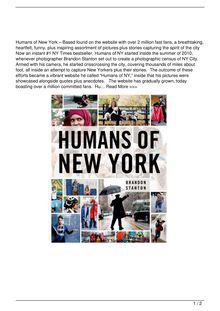 Humans of New York Book Reviews