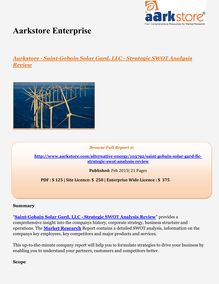 Aarkstore - Saint-Gobain Solar Gard, LLC - Strategic SWOT Analysis Review