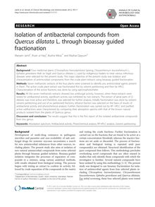 Isolation of antibacterial compounds from Quercus dilatata L. through bioassay guided fractionation