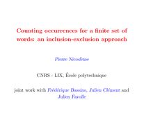 Counting occurrences for a finite set of words: an inclusion exclusion approach