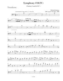 Partition Trombone, Symphony No.18, B-flat major, Rondeau, Michel par Michel Rondeau