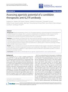 Assessing agonistic potential of a candidate therapeutic anti-IL21R antibody