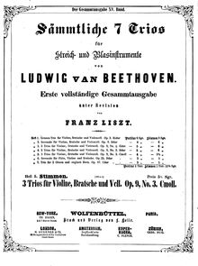 Partition de violon, 3 corde Trios, Beethoven, Ludwig van