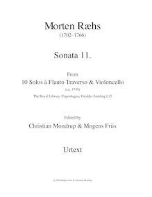Partition Sonata 11 en C minor, Urtext score, 10 Solos a Flauto Traverso & violoncelle