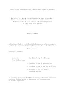 Plastic shape functions of plate systems [Elektronische Ressource] : reducing modal DOF for stochastic nonlinear dynamics of large scale plate systems / Yuh-Luen Lin