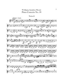 Partition violons II, Piano Concerto No.18, B♭ major, Mozart, Wolfgang Amadeus par Wolfgang Amadeus Mozart