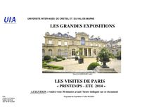 Les visites de Paris "printemps-été 2014"
