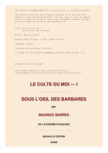 Le culte du moi 1 par Maurice Barrès