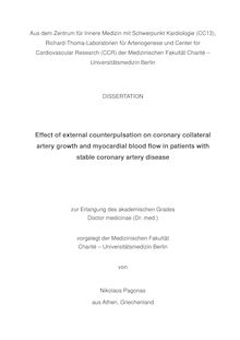 Effect of external counterpulsation on coronary collateral artery growth and myocardial blood flow in patients with stable coronary artery disease [Elektronische Ressource] / von Nikolaos Pagonas