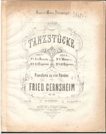 Partition Book , , Walzer et , All Ongarese, 4 Tanzstücke, Op.30