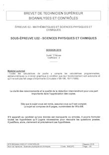 BTS2016-Sujet-Sciences Physiques et chimiques