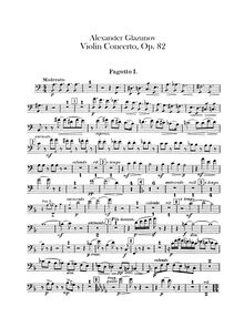 Partition basson 1, 2, violon Concerto en A minor, Op 82, A minor