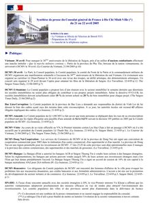 Synthèse de presse du Consulat général de France à Ho Chi Minh ...