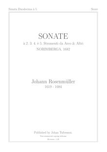 Partition Sonata No.12, Sonatae à 2,3,4 è 5 stromenti da arco et altri