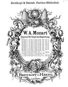 Partition complète, église Sonata, Church Sonata No.12Church Sonata No.14 par Wolfgang Amadeus Mozart
