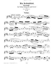 Partition de violon, Ein Gedenkblatt, Op.15, Kirchner, Theodor