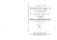 Partition complète, Sonate, arie et correnti a , e. , Per sonare con diversi instromenti