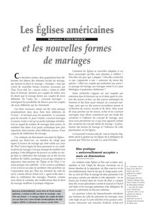 Les Églises américaines et les nouvelles formes de mariages - article ; n°1 ; vol.75, pg 5-16