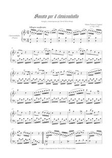 Partition , Allegro moderato, Sonata pour clavicembalo, Harpsichord sonata