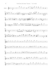 Partition chœur 1: violons I, Domine deus, Deus virtutum, D dorian