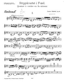 Partition violon 2, corde quatuor (No.5), F minor, Helsted, Gustav